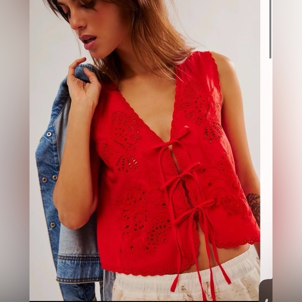 Free People Sweet Escape Top- Red- XL
